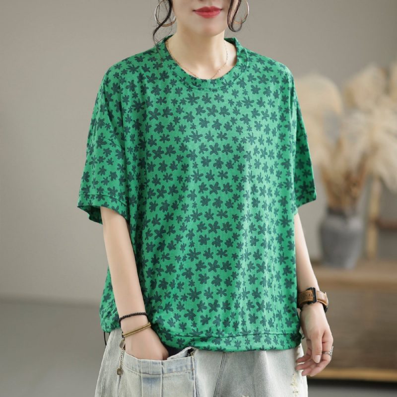 Sommer Retro Loose Casual Cotton Thin T-shirt