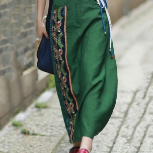 Bestickter Leinenrock Im Chinesischen Vintage-stil Im Sommer