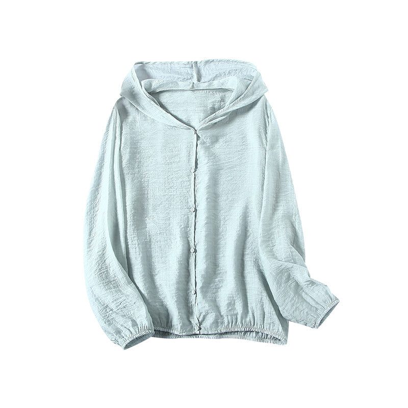 Sommer-damen-hoodie Aus Ultradünner Sonnenschutz-baumwolle