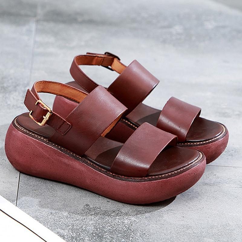 Frauen Rom Handgefertigte Schnallen-plateau-sandalen