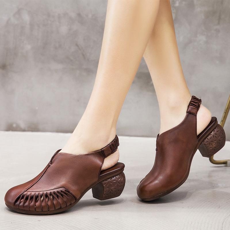 Sommer Casual Retro Leder Handgefertigte Sandalen