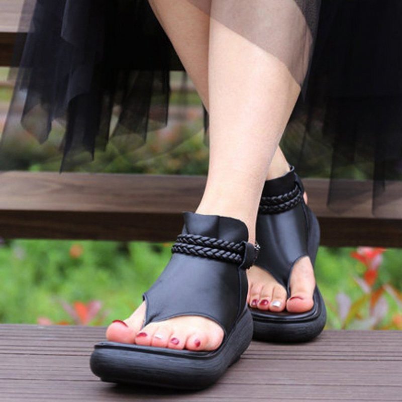 Sommer-clip-toe Rome Plateau-sandalen