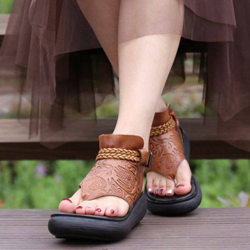 Sommer-clip-toe Rome Plateau-sandalen