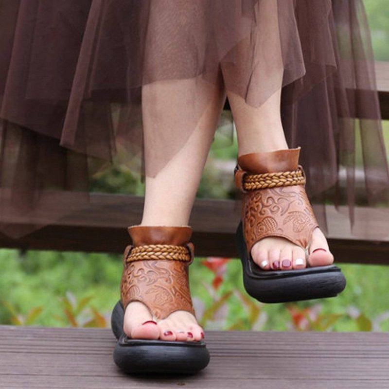 Sommer-clip-toe Rome Plateau-sandalen