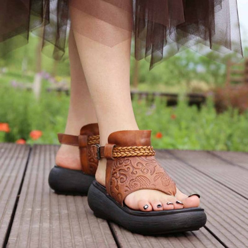 Sommer-clip-toe Rome Plateau-sandalen