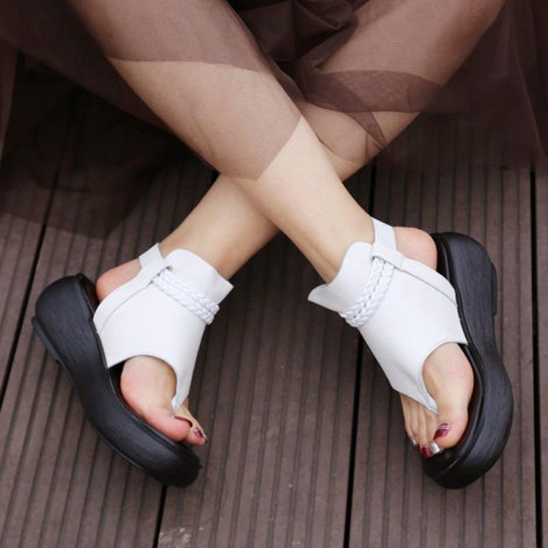 Sommer-clip-toe Rome Plateau-sandalen