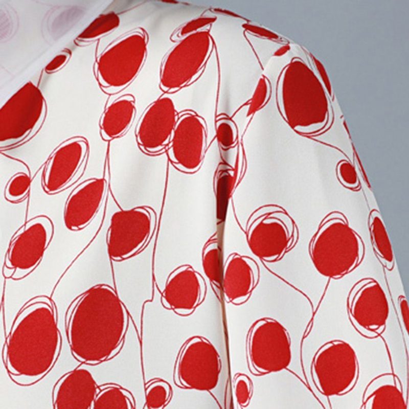 Casual Polka Dots Chiffon-herbst-langarmkleid