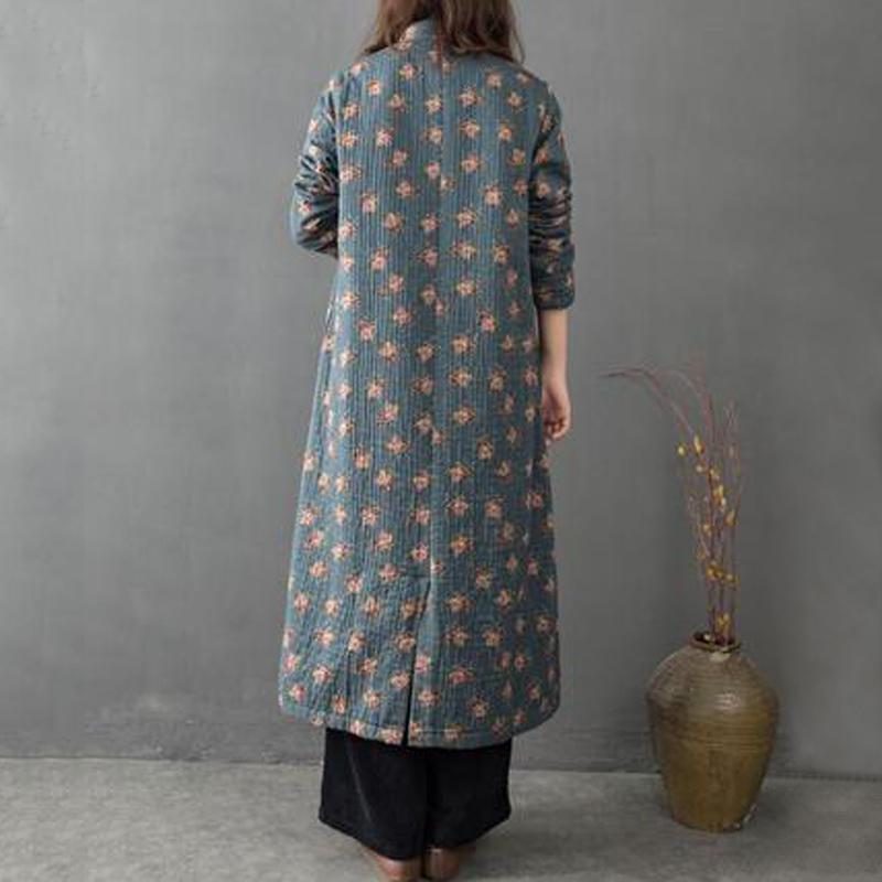 Chinesischer Stil Vintage Loose Floral Cotton Dress