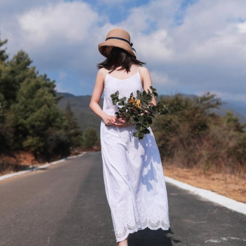 Damen Frühling Neues Langes Lässiges Ärmelloses Kleid