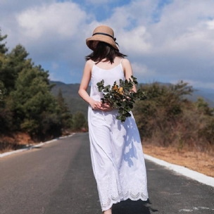 Damen Frühling Neues Langes Lässiges Ärmelloses Kleid