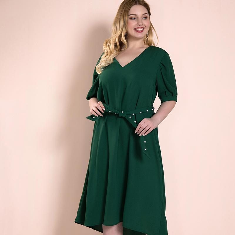 Grünes Overknee-kleid