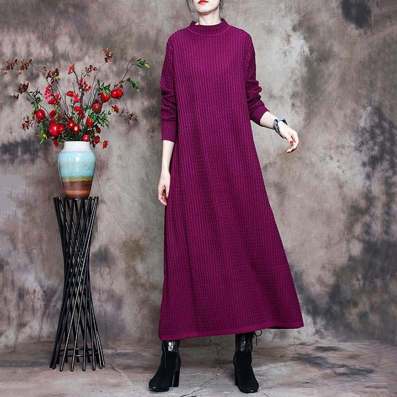 Herbst-winter-basic-strickpulloverkleid