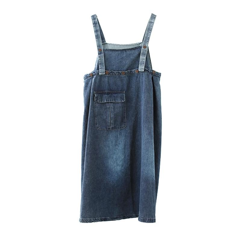 Hosenträgerkleid In Übergröße Mit Lockeren Denim-trägern