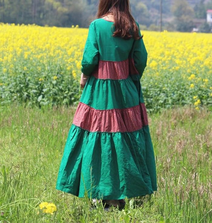 Lockeres Kleid Im Retro-nationalstil