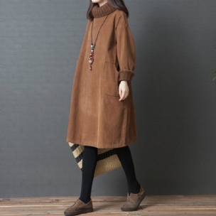 Oversize-herbst-winter-strickkleid Aus Cord