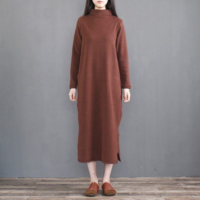 Vintage Loose Casual Rollkragen-strickkleid