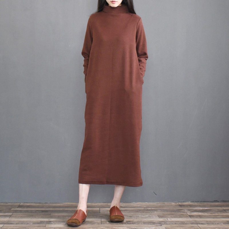 Vintage Loose Casual Rollkragen-strickkleid