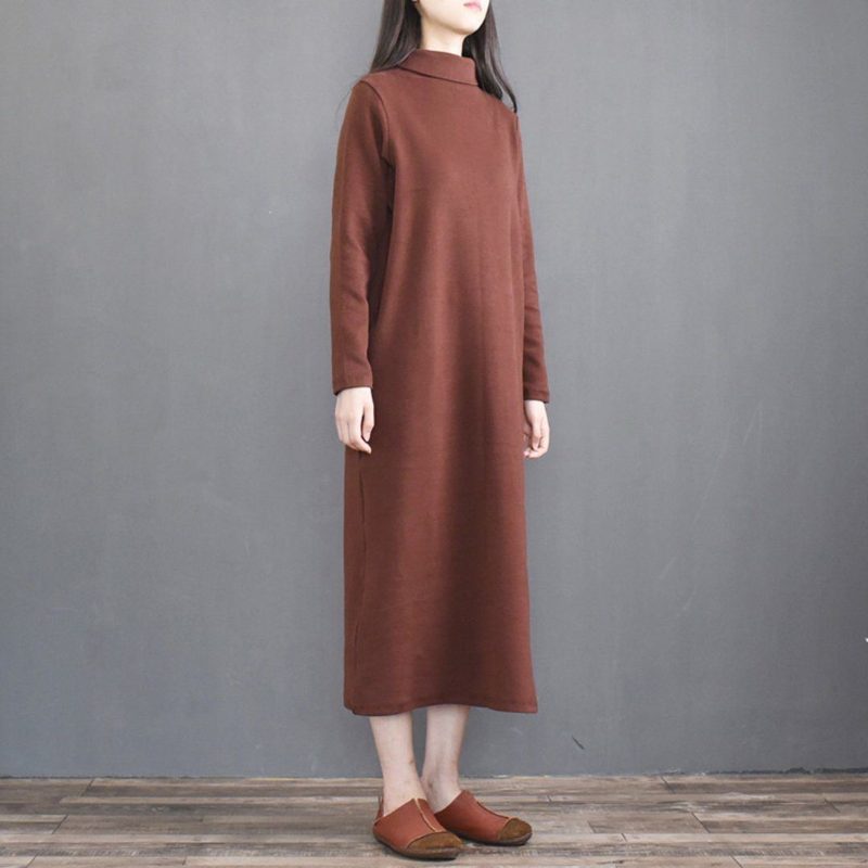 Vintage Loose Casual Rollkragen-strickkleid