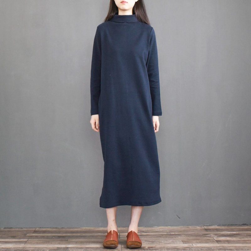 Vintage Loose Casual Rollkragen-strickkleid