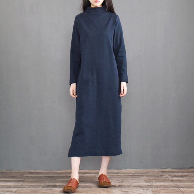 Vintage Loose Casual Rollkragen-strickkleid