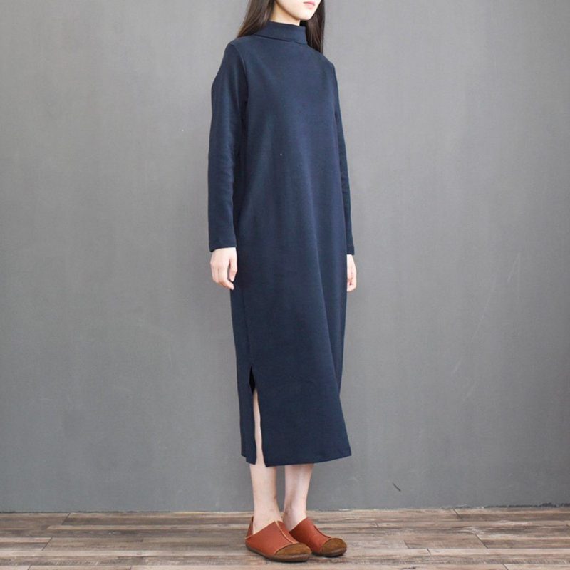 Vintage Loose Casual Rollkragen-strickkleid