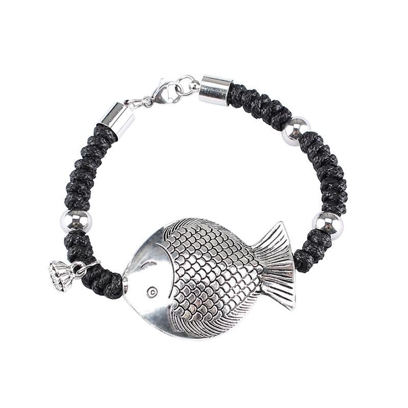 Ethnisches Seil Antik Silber Fisch Armband Armband