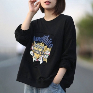 Lässiges Langarm-sweatshirt Mit Cartoon-print