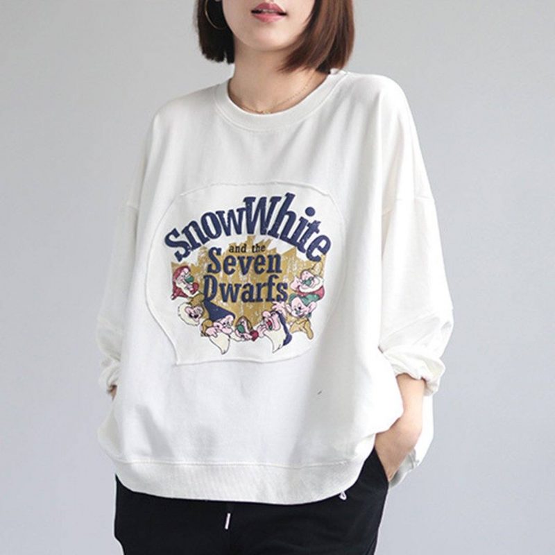 Lässiges Langarm-sweatshirt Mit Cartoon-print