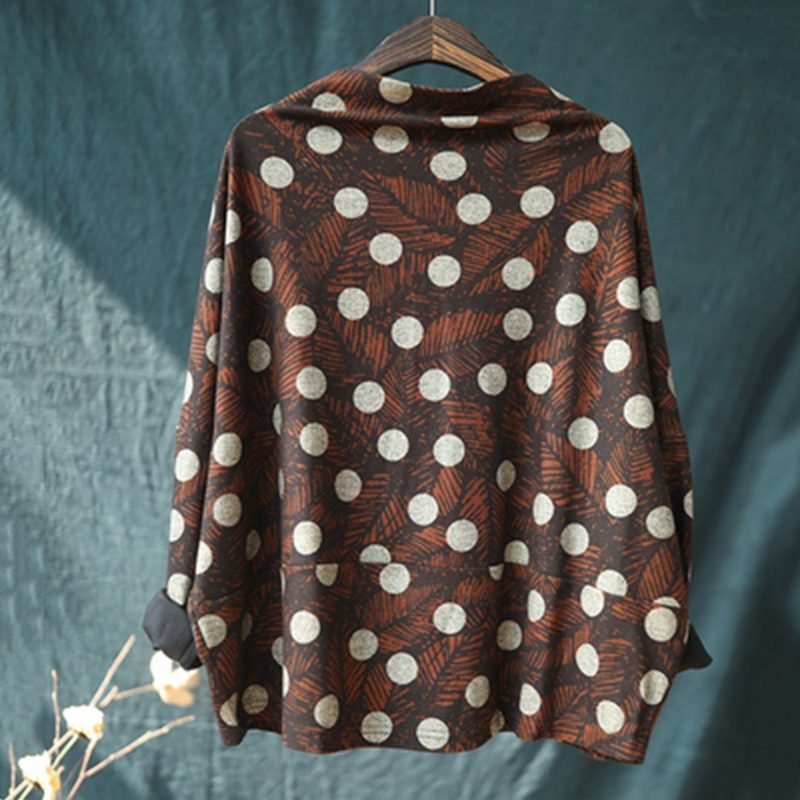 Lose T-shirt-bluse Mit Polka Dots-print