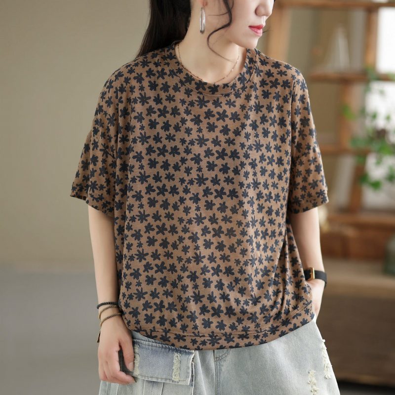 Sommer Retro Loose Casual Cotton Thin T-shirt