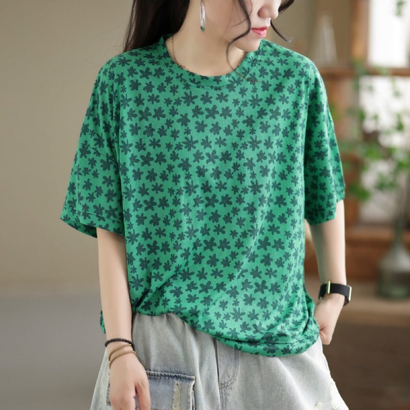 Sommer Retro Loose Casual Cotton Thin T-shirt