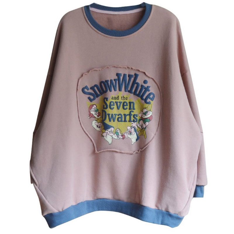 Sweatshirt Mit Schneewittchen-sieben-zwergen-aufdruck