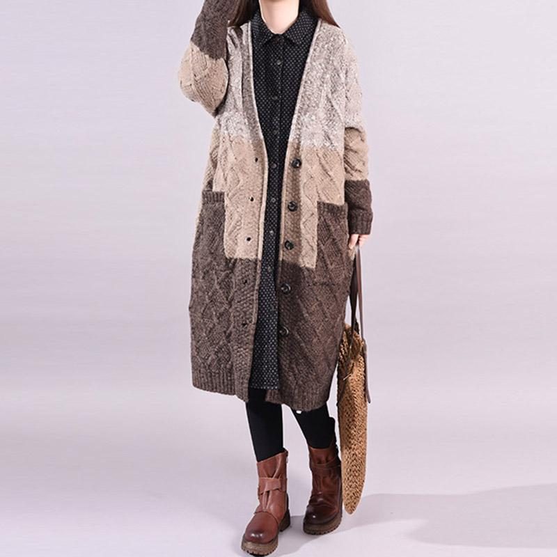 Lockere Lässige Mittellange Strickjacke Für Damen