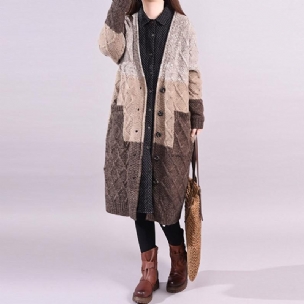 Lockere Lässige Mittellange Strickjacke Für Damen