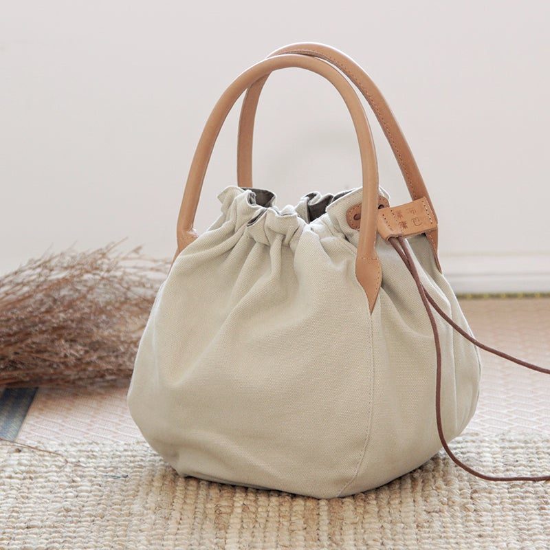 Damen Retro Casual Solid Canvas Handtasche